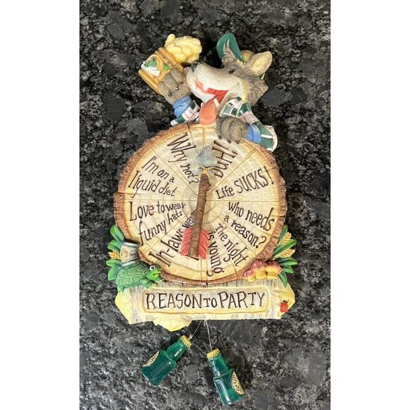 Enesco Moose Creek Crossing “Fishing Fibs” 2001 Wall Plaque #101177 - Picture 1 of 5